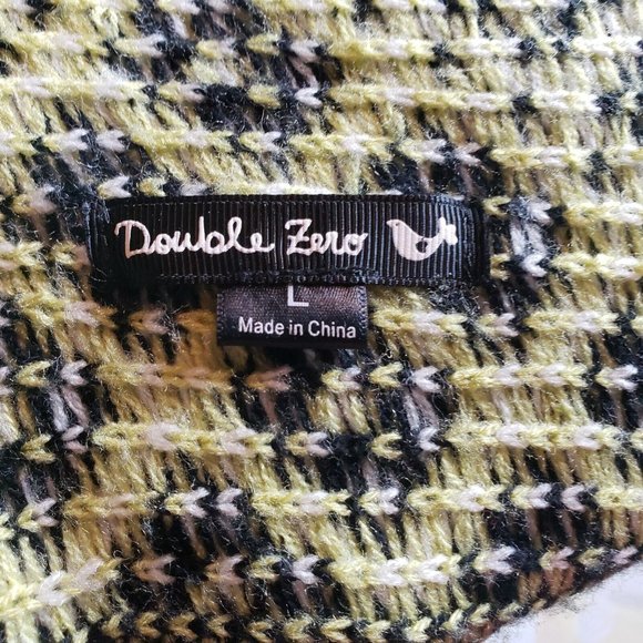 Double Zero Colorful Shawl Collar Knit Sweater Waterfall Aztec  Womens Sz L - Picture 6 of 8